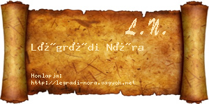 Légrádi Nóra névjegykártya